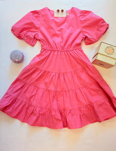 Girls Tiered Pink Dress