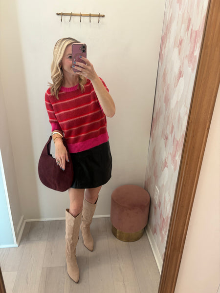 Black Vegan Leather Mini Skirt