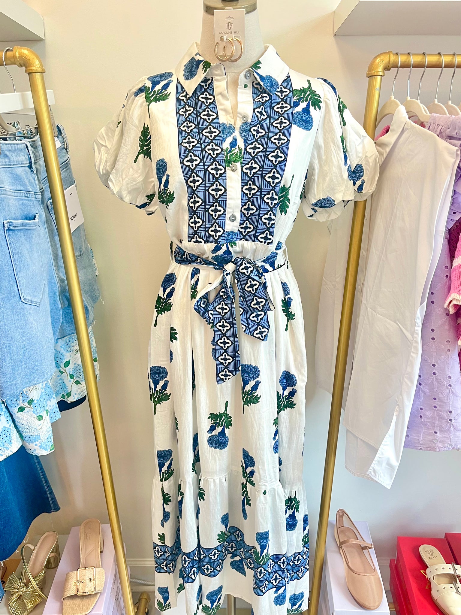 Garden Beauty Floral Midi Blue