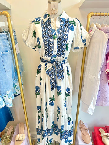 Garden Beauty Floral Midi Blue
