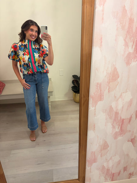 Macie Muti Color Puff Slv Top