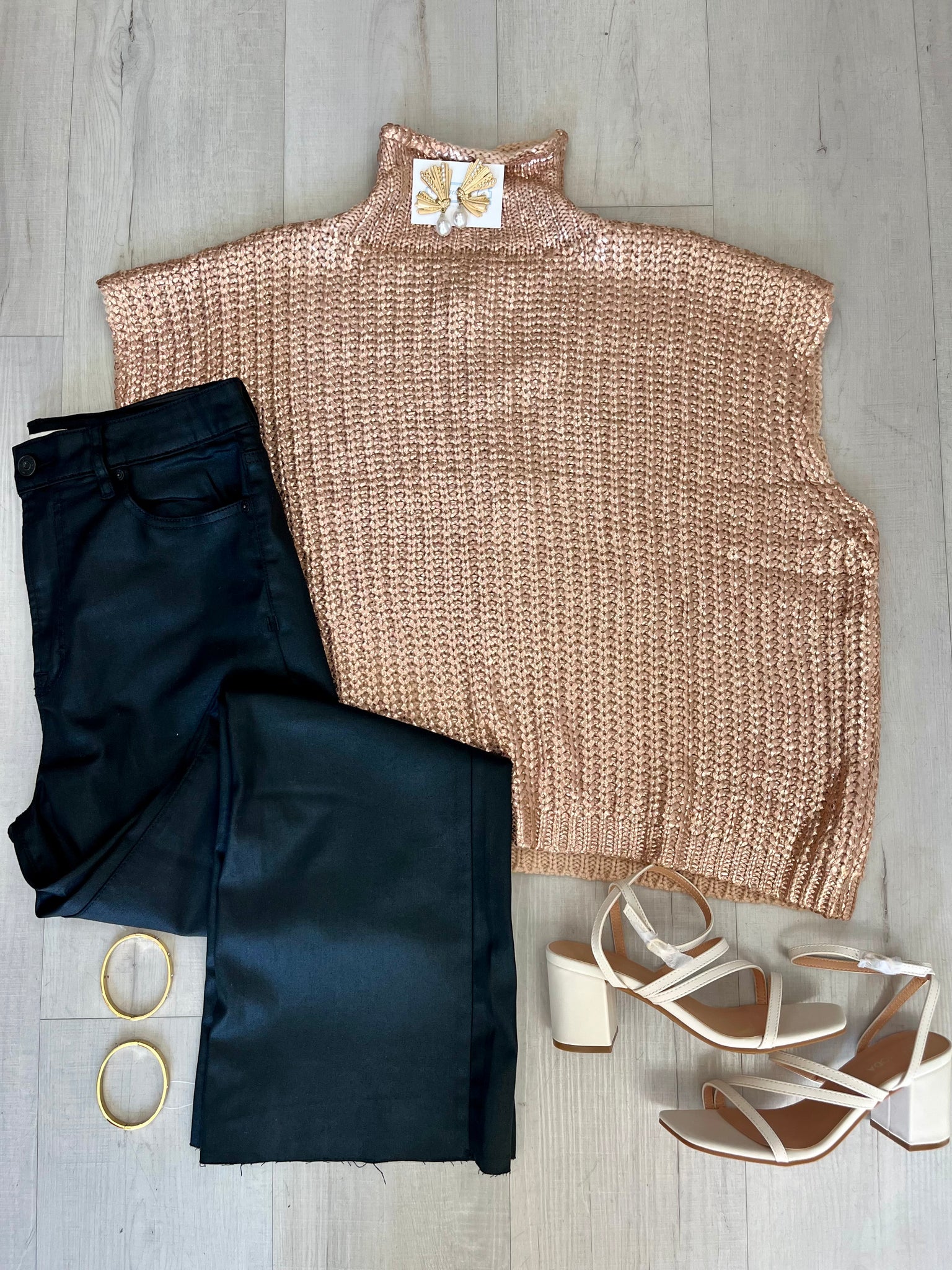 Rose Gold Metallic Sweater