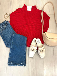 Light Weight Sweater Red