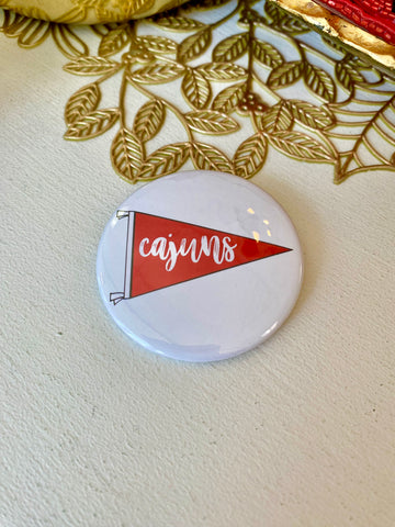 Cajuns Pennant Flag Button