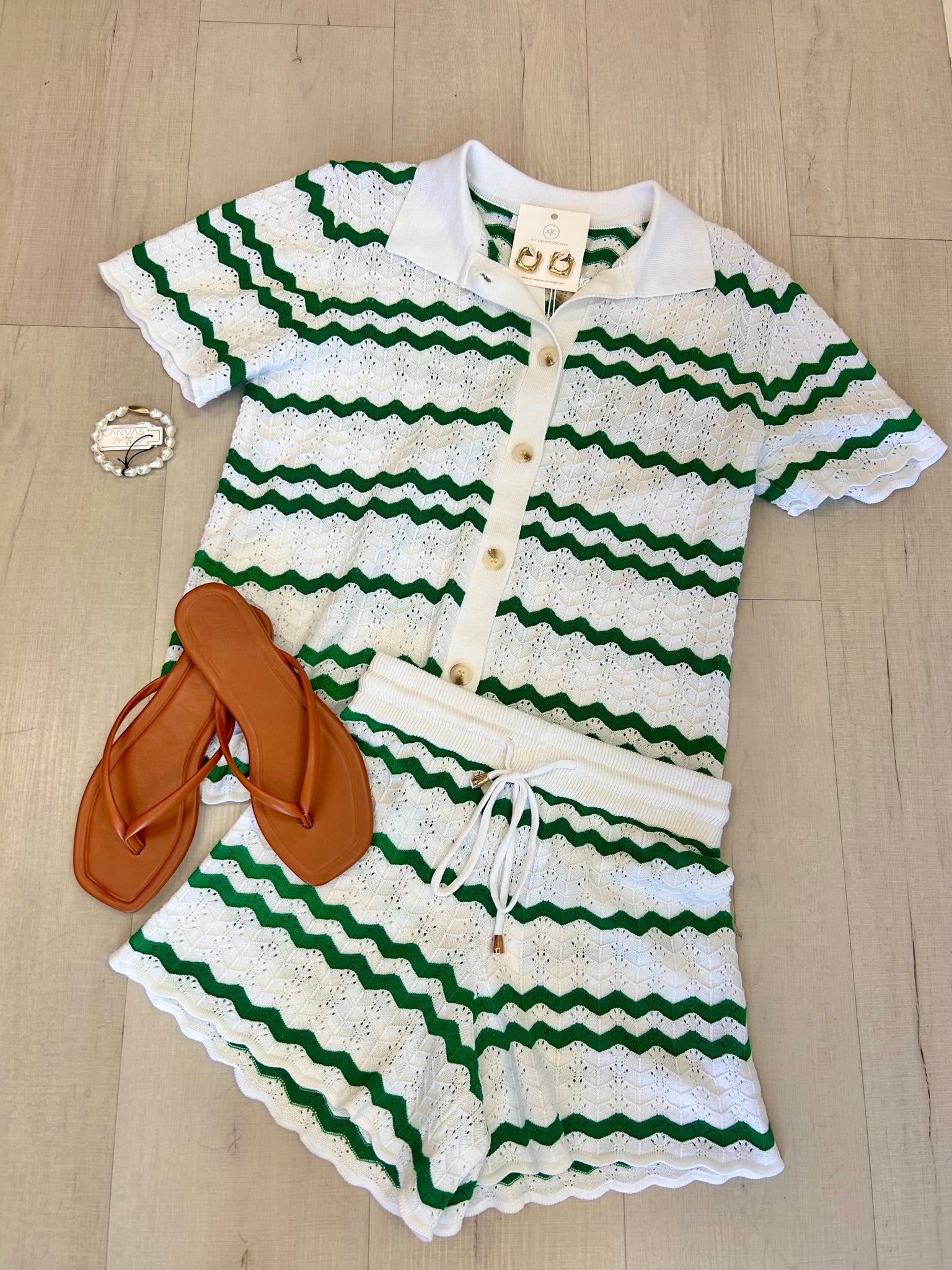 City Club Chic Striped Set -Gr