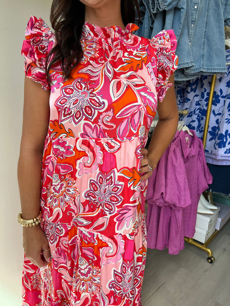 Ashlyn Red Floral Maxi