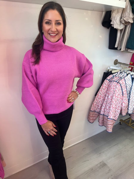 Pink Turtleneck Sweater