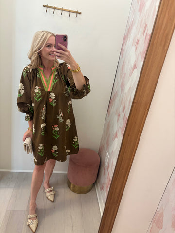 Ettie Block Floral Cotton Dress