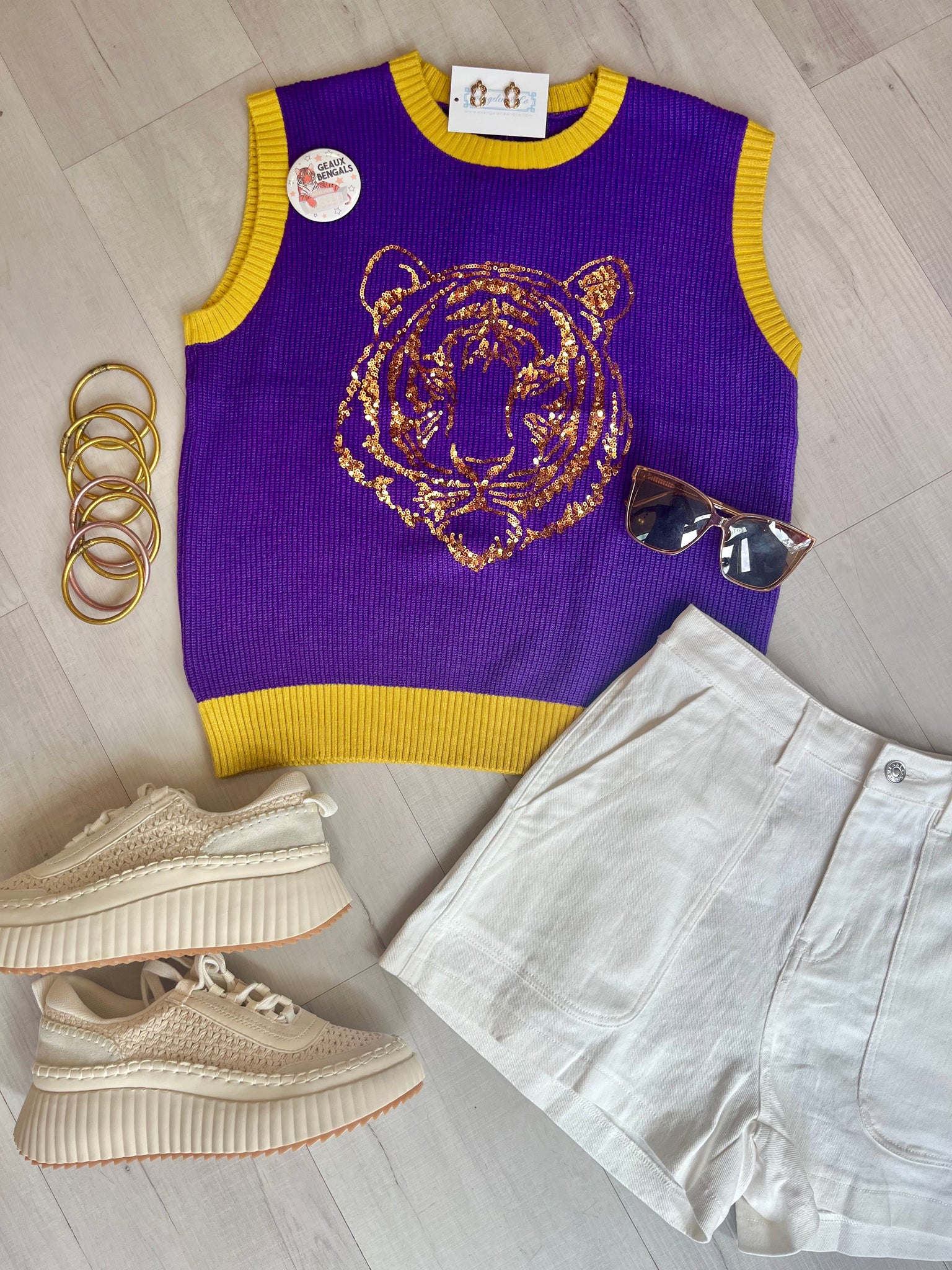 Geaux Tigers Sequin Sweater Tank