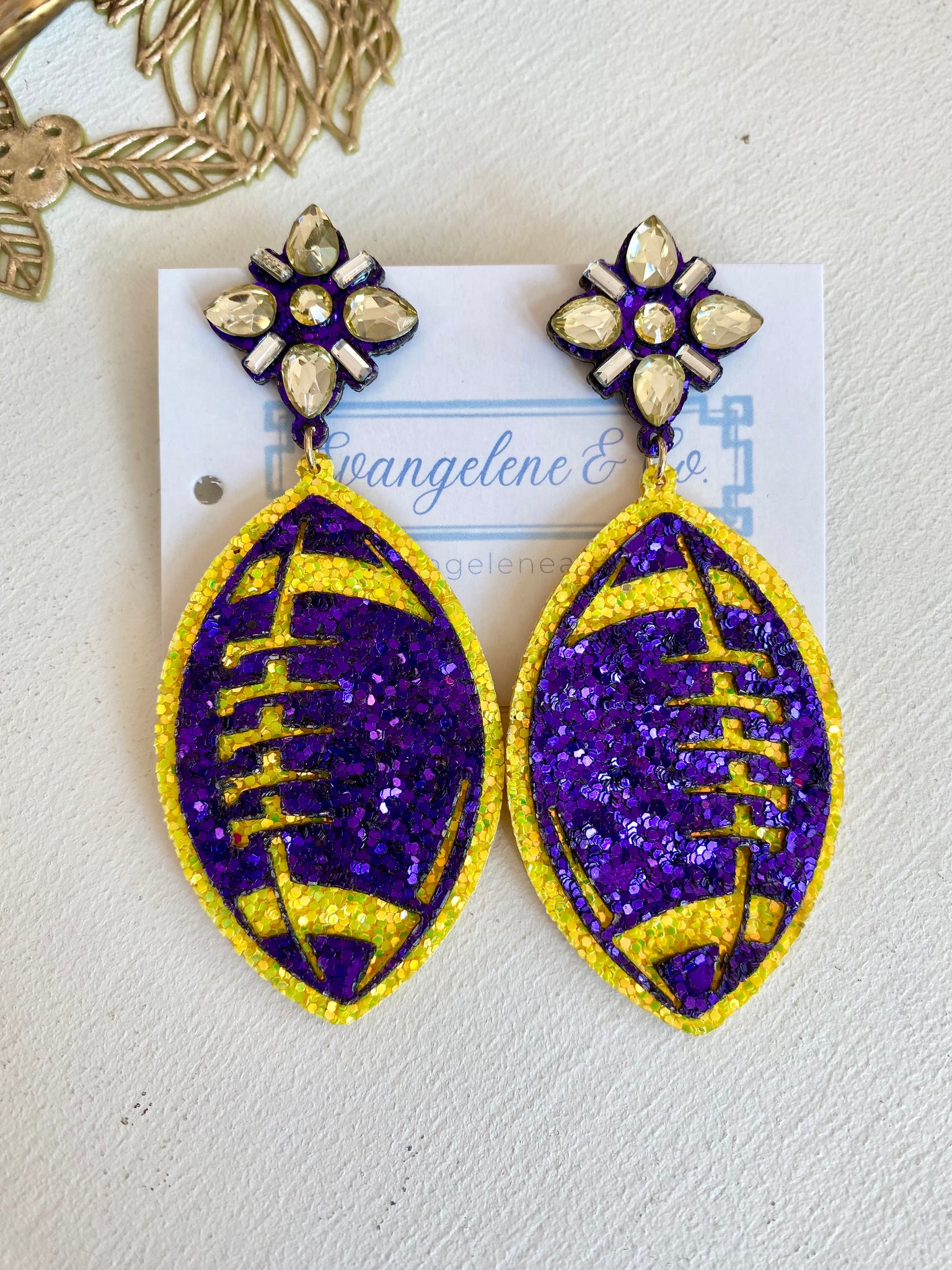 Purple/Gold Glitter Footballs