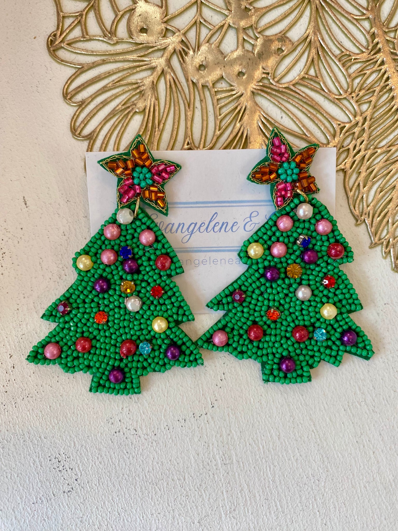 Christmas Tree W/ Stars Earrings