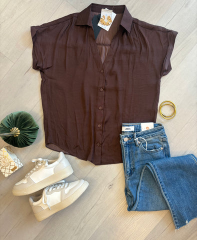 Let's Chat Blouse Chocolate