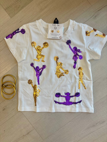 Girls LSU Sequin Cheerleader Tee