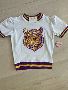 Sequin Tiger Ringer Top Kids