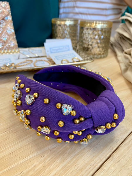 Heart Stone Headband-Purple