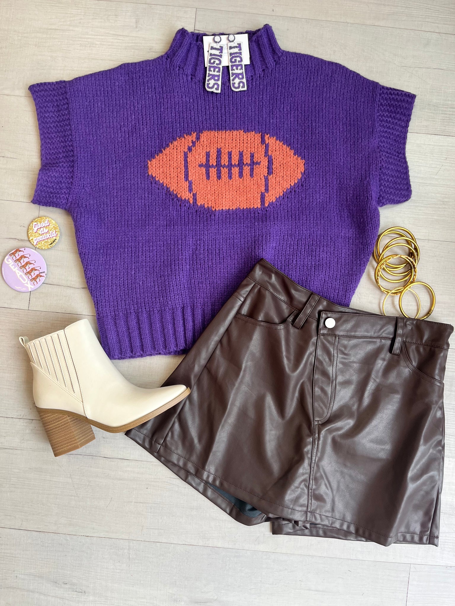 Sleeveless Football Sweater Purp