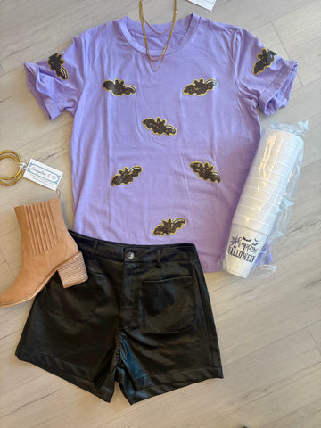 Leather Short Patch Pocket Blk