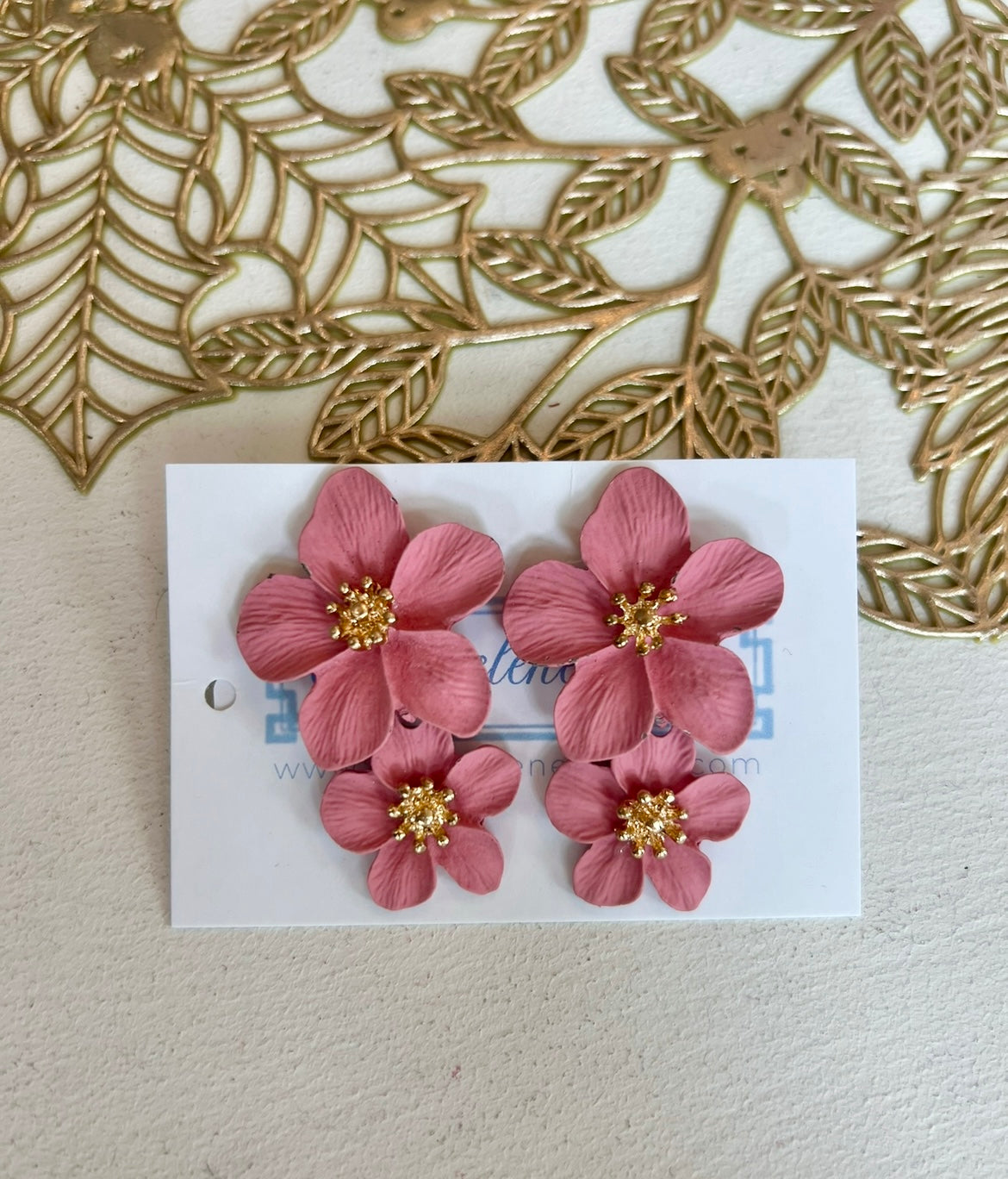 Lt. Pink Flower Dangling Earring