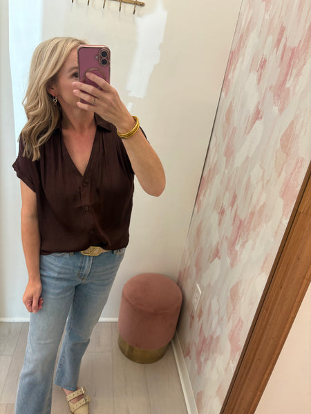 Let's Chat Blouse Chocolate
