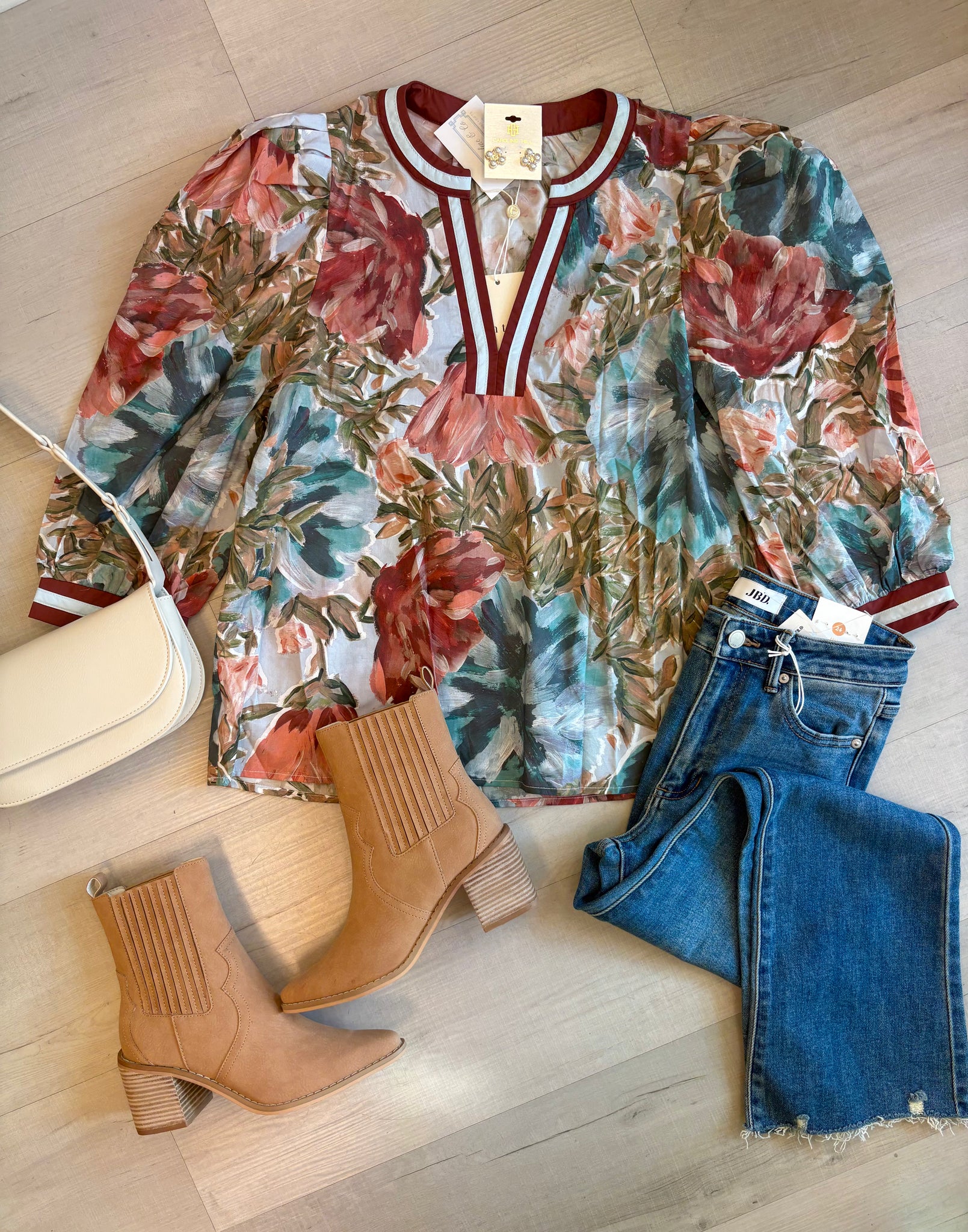 Brighton Floral Top Chestnut