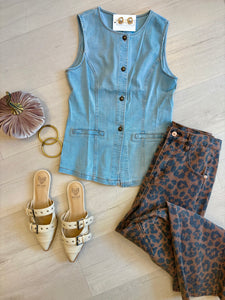 Carrie Denim Vest Top