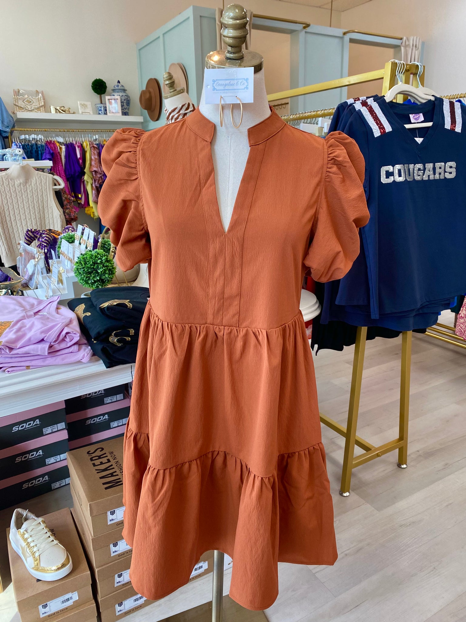 Ellie Dress-Rust