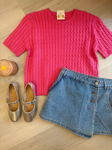Taffy Pink S/S Sweater