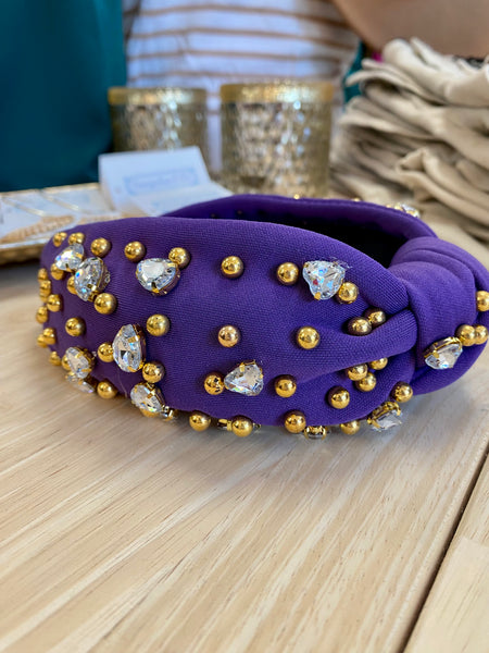 Heart Stone Headband-Purple