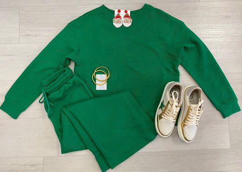 Long Sleeve Pant Set Green