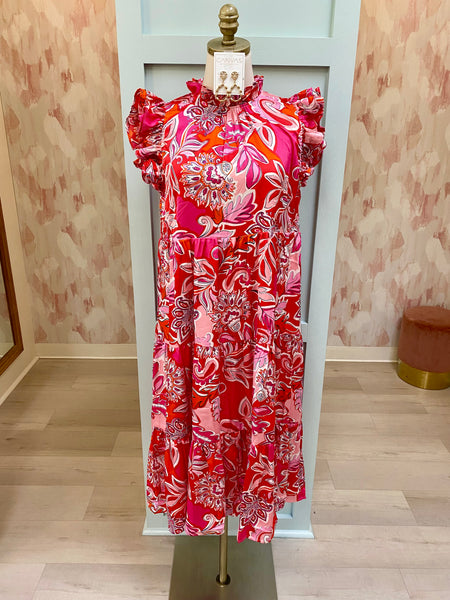 Ashlyn Red Floral Maxi