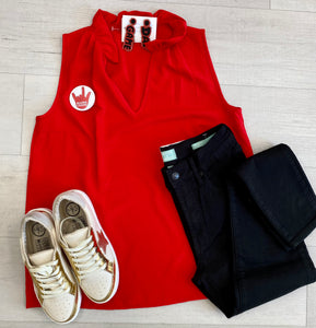 Red Sleeveless Top