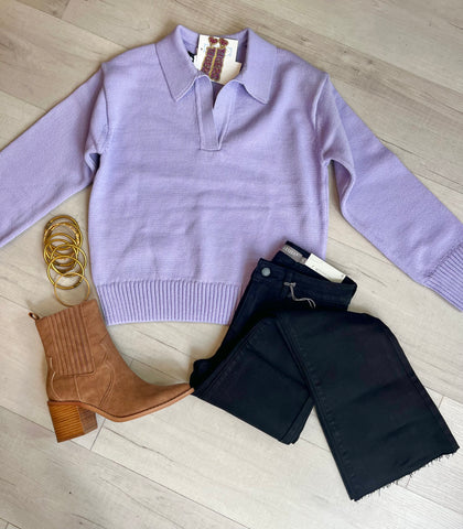 Lilac Haze Collared Sweater