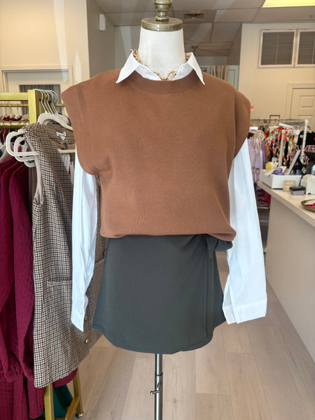 Wyatt Cap Slv Sweater - Camel