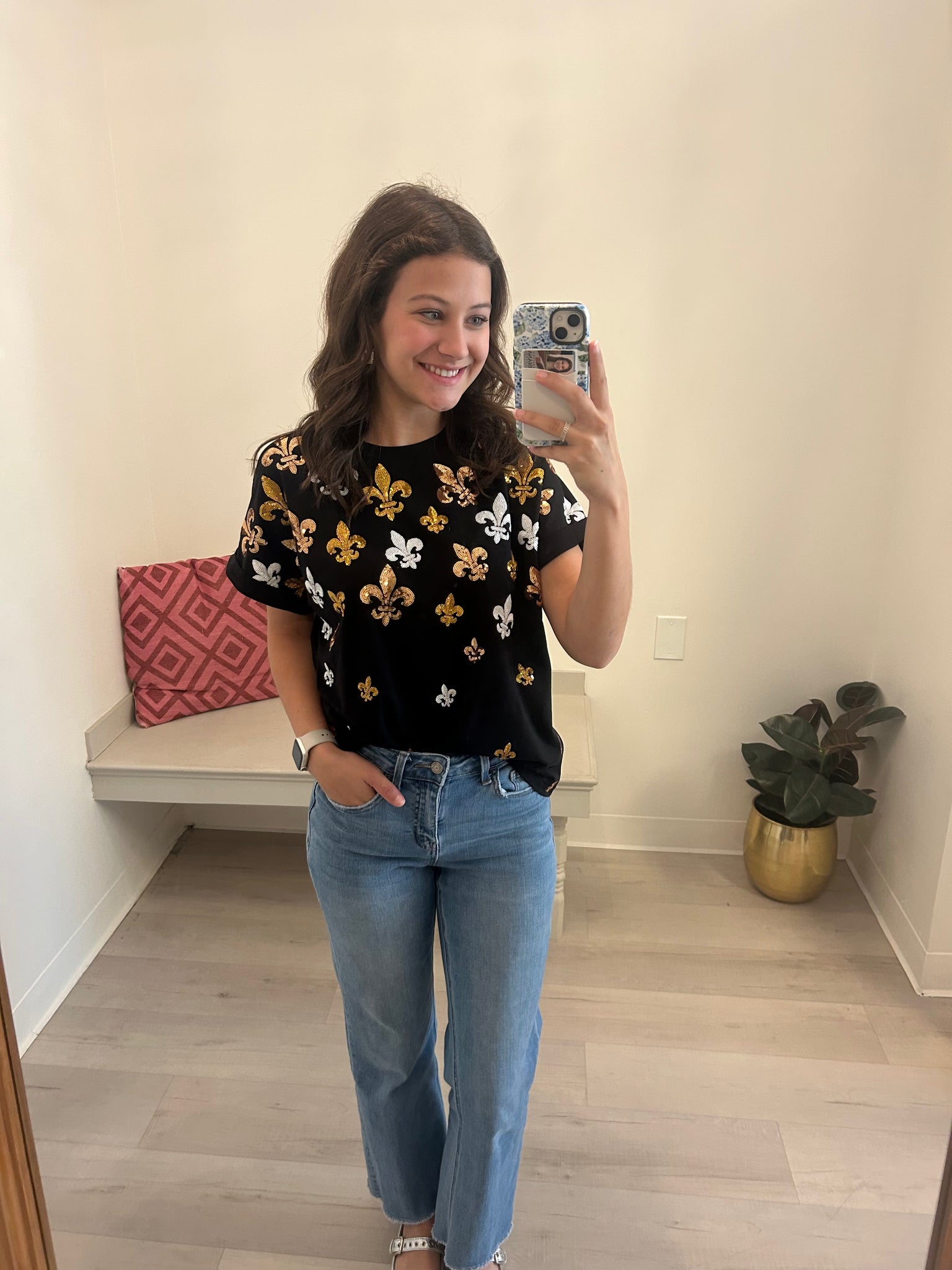 Geaux Saints Sequin FDL Top