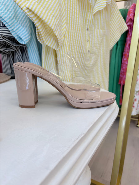 Clear Strap Nude Heel