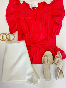 Tie Front Peplum Top
