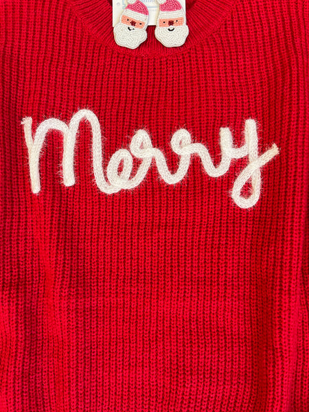 Merry Cableknit Sweater Red