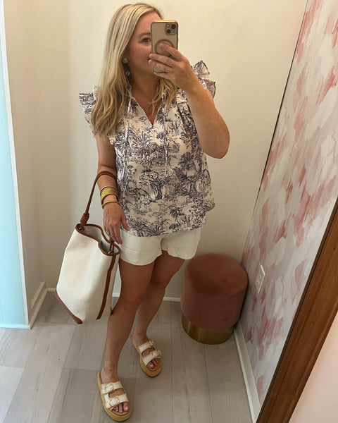 Easy Safari Ruffle Top