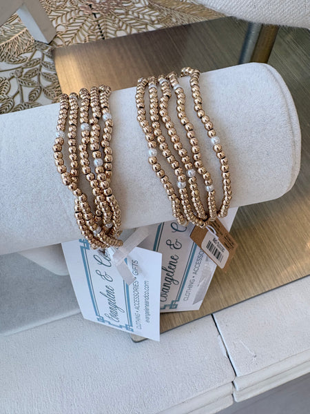 Dainty Pearl Gold Bracelets