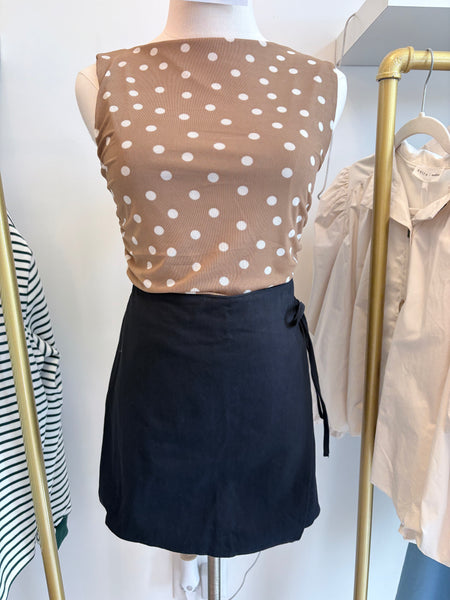 Black Denim Skort
