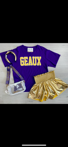 Purple GEAUX Boyfriend Tee