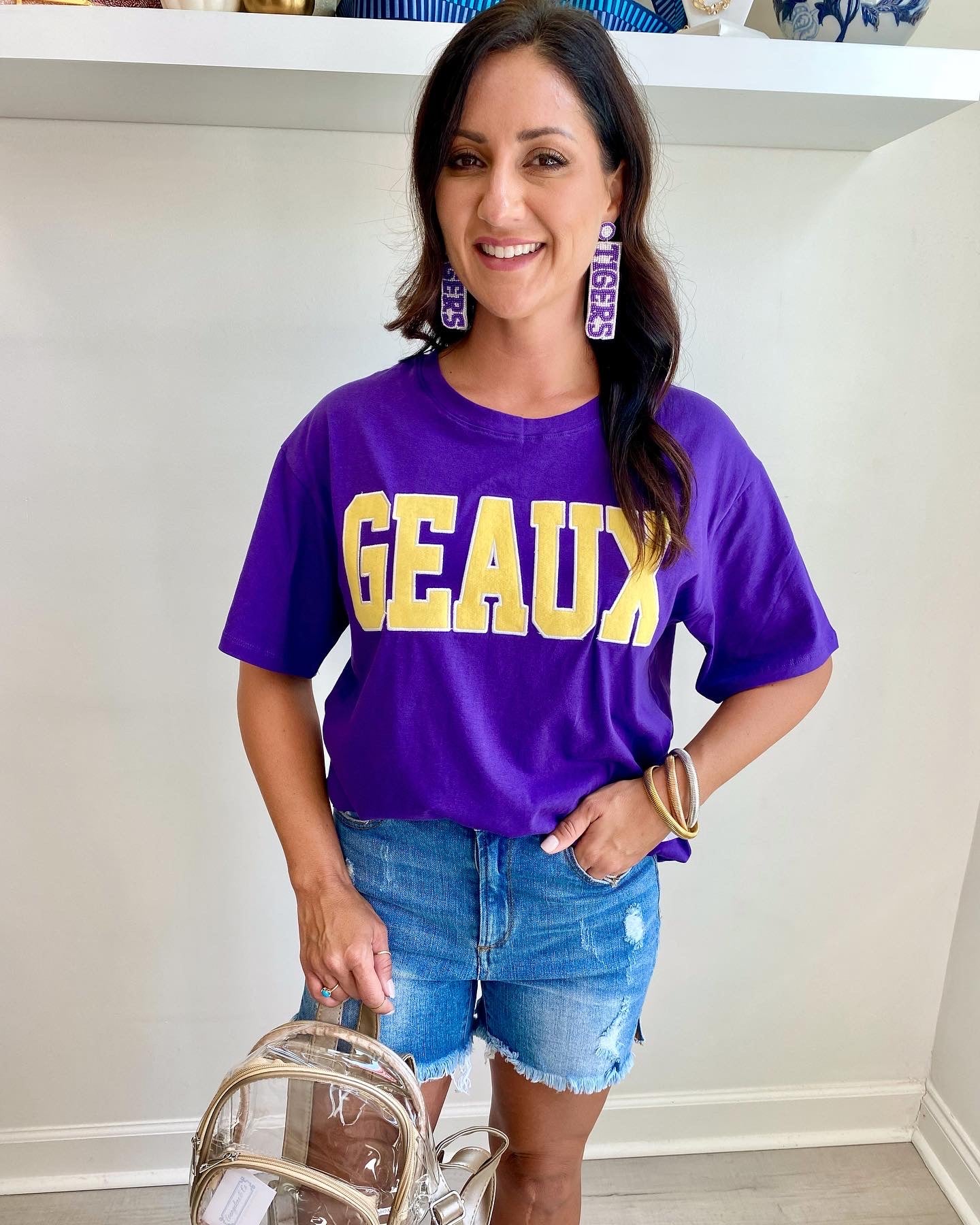 Purple GEAUX Boyfriend Tee
