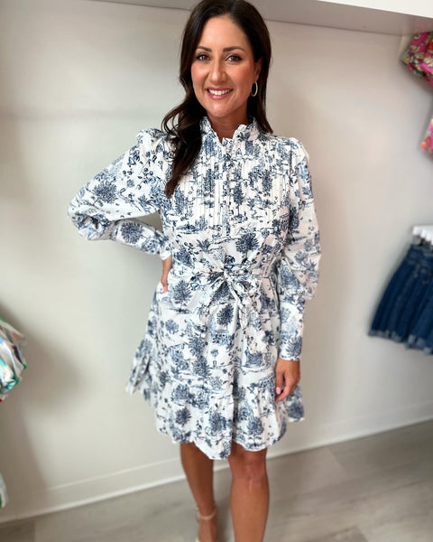 Pintuck Shirt Dress