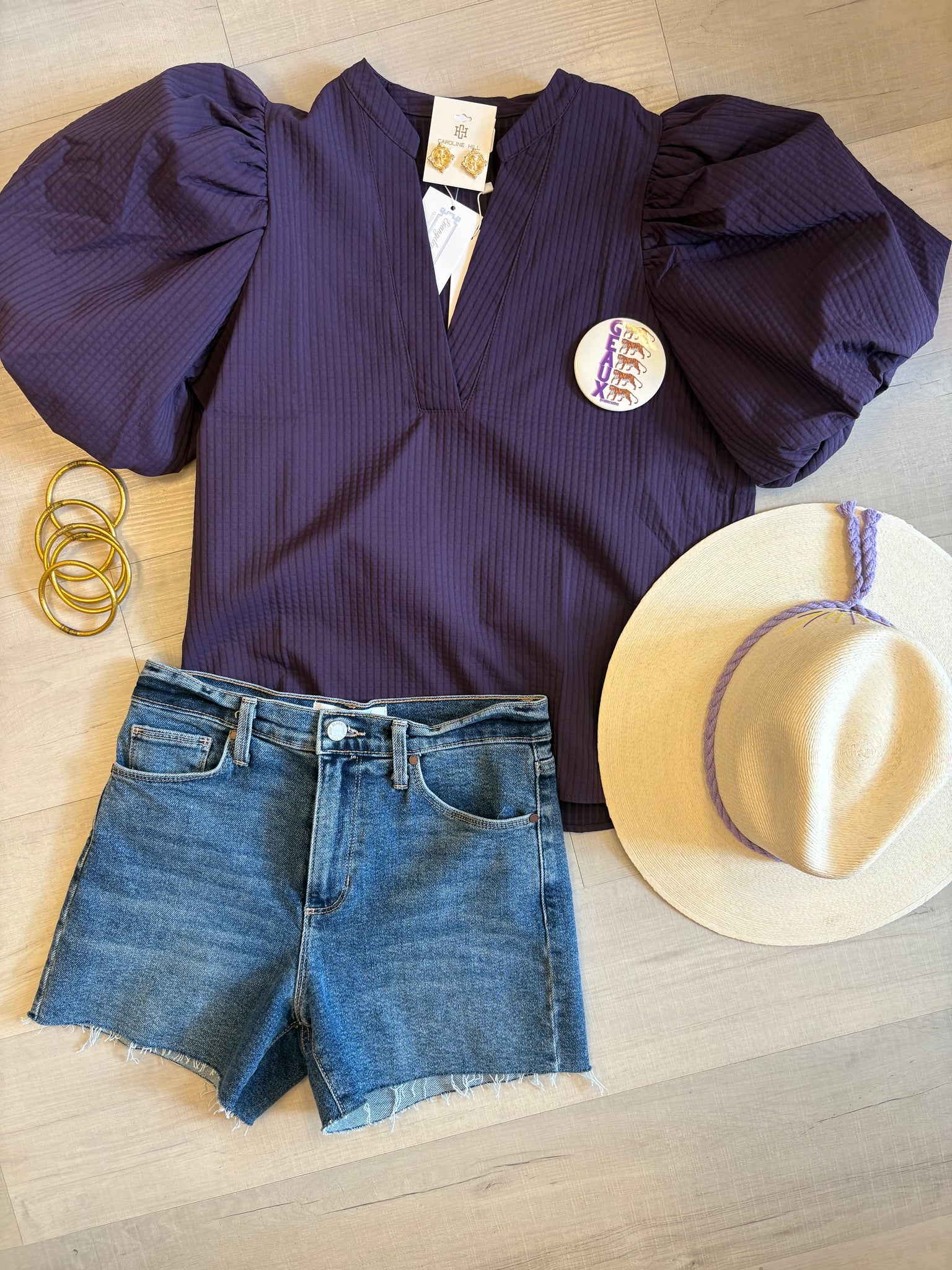 Purple Puff Slv Top