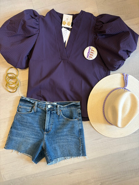 Purple Puff Slv Top