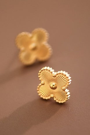 Gold Flower Stud Earrings