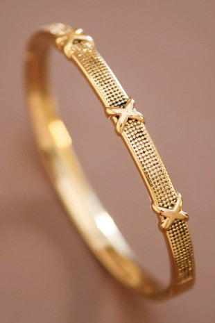 Gold Cross Detail Bangle