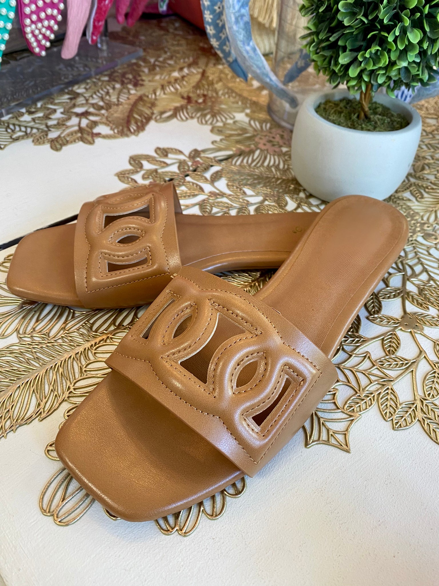 Cutout Tan Sandal