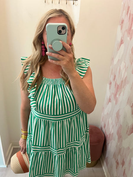 Fore Stripe Green Dress