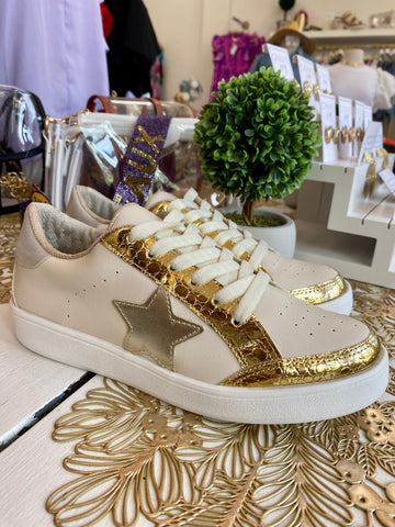 Mila Sneaker Gold/Tan